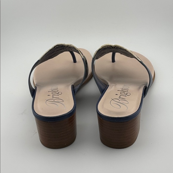 Brighton sandals blue pink yellow butterfly embellished leather block heel 7.5 M - Picture 5 of 10